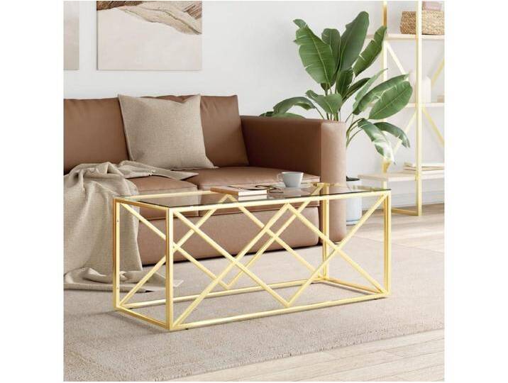 Couchtisch Beistelltisch 110x45x45 cm Edelstahl und Glas -MN65779 von Kauf-Unique Marketplace