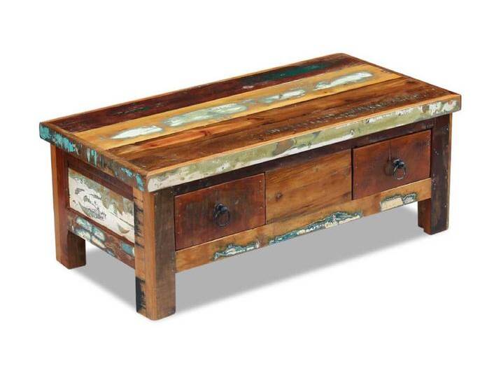 Couchtisch Beistelltisch mit Schubladen Altholz 90x45x35 cm -MN95497 von Kauf-Unique Marketplace