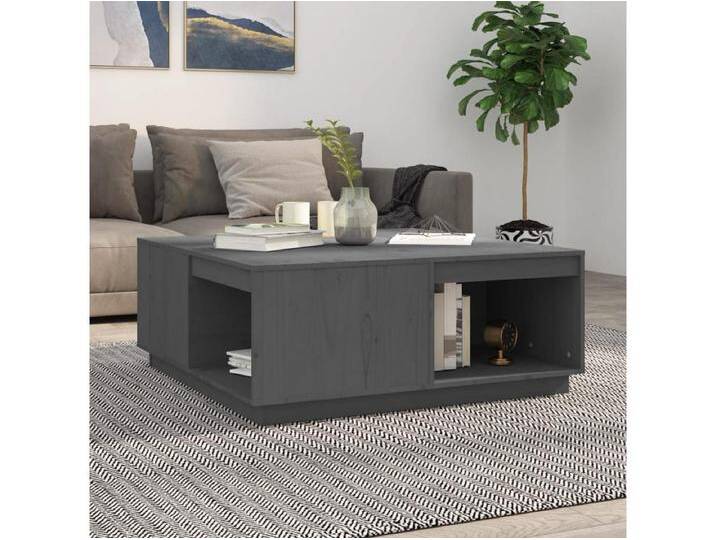 Couchtisch Grau 100x101x40,5 cm Massivholz Kiefer von Kauf-Unique Marketplace
