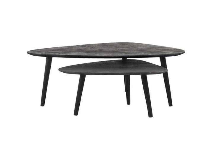 Couchtisch Rock 110x64x39 cm - Schwarz - Mangoholz - 2er-Set von Kauf-Unique Marketplace