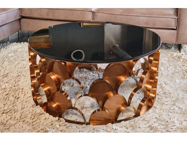 Couchtisch - Rosé Glas - 100 x 100 cm - MEDINA von Kauf-Unique Marketplace