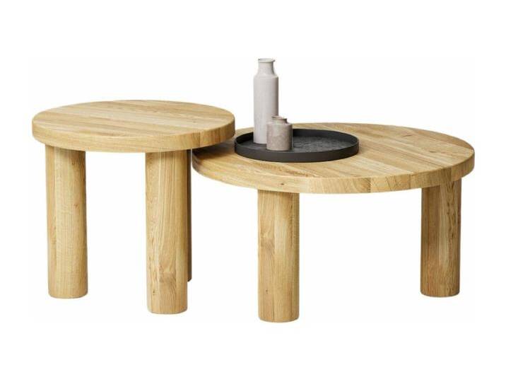 Couchtisch - SET aus massivem Eichenholz zwei Tische stabil & modern von Kauf-Unique Marketplace
