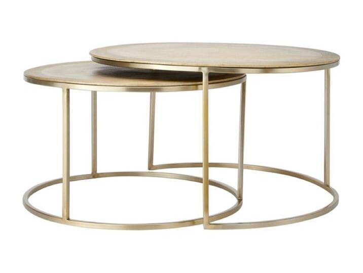 Couchtisch TALCA - Ø75x45cm - Gold - 2er-Set von Kauf-Unique Marketplace
