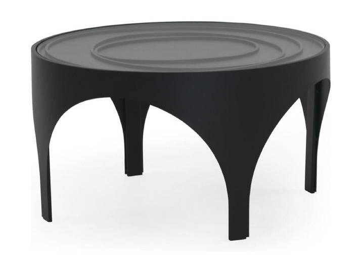 Couchtisch aus schwarzem Metall mit Glas von Kauf-Unique Marketplace