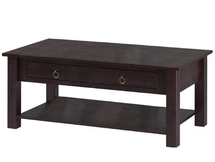 Couchtisch mit 2 Schubladen in Kiefer dunkelbraun von Kauf-Unique Marketplace