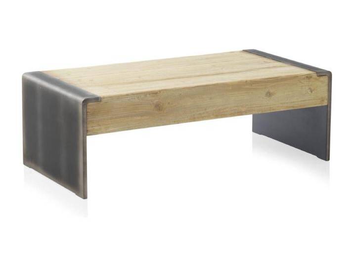 Couchtisch mit Fichtenfurnier und metallfarbig lackierten Seiten von Kauf-Unique Marketplace