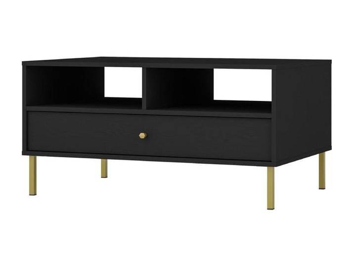 Couchtisch mit Schublade und Regalen - Schwarz-Graphit - 100 cm - OKTIO von Kauf-Unique Marketplace