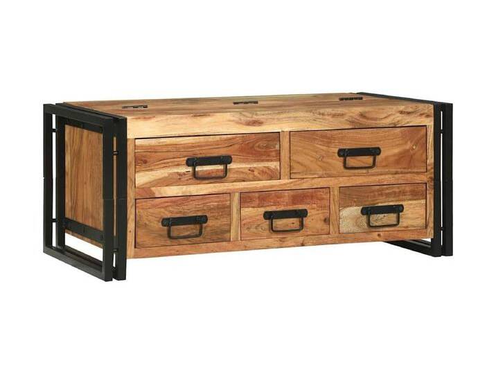 Couchtisch with Drawer Braun 90 x 50 x 38 cm Akazie Massivholz von Kauf-Unique Marketplace