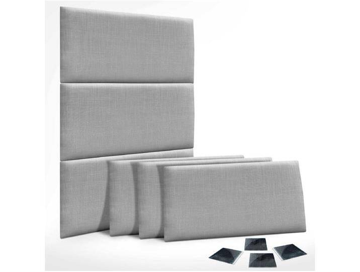 DHOME Set aus 1 mit Leinen gepolsterten selbstklebenden Paneel für Wände - Schallabsorbierend, Stoßschutz, Kopfteil-Dekoration (Hellgrau, 60x40cm, X6) von Kauf-Unique Marketplace