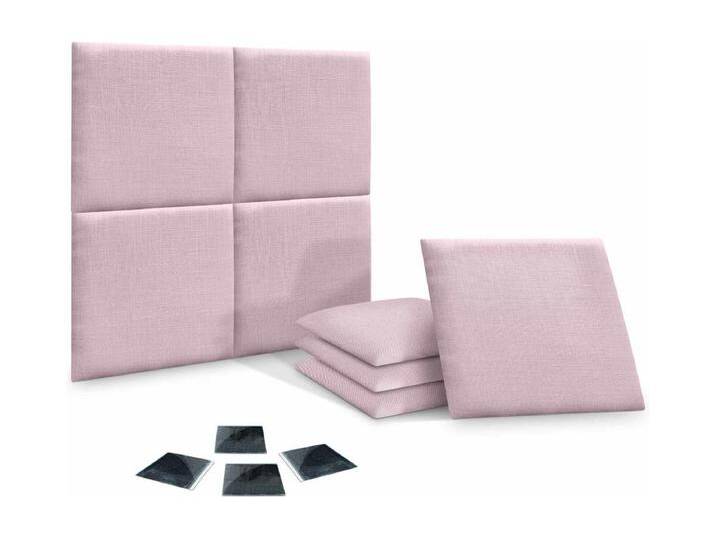 DHOME Set aus 1 mit Leinen gepolsterten selbstklebenden Paneel für Wände - Schallabsorbierend, Stoßschutz, Kopfteil-Dekoration (Rosa, 50x50cm, X8) von Kauf-Unique Marketplace