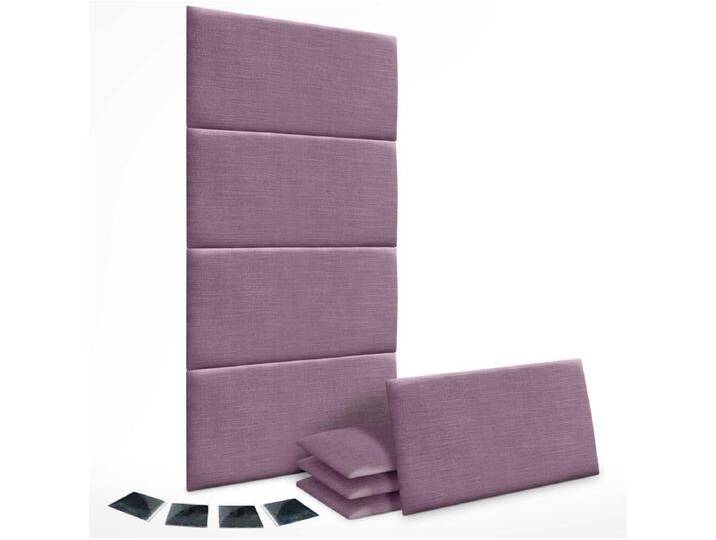 DHOME Set aus 8 mit Leinen gepolsterten selbstklebenden Paneelen für Wände - Schallabsorbierend, Stoßschutz, Kopfteil-Dekoration (Lila, 60x40cm, x8) von Kauf-Unique Marketplace