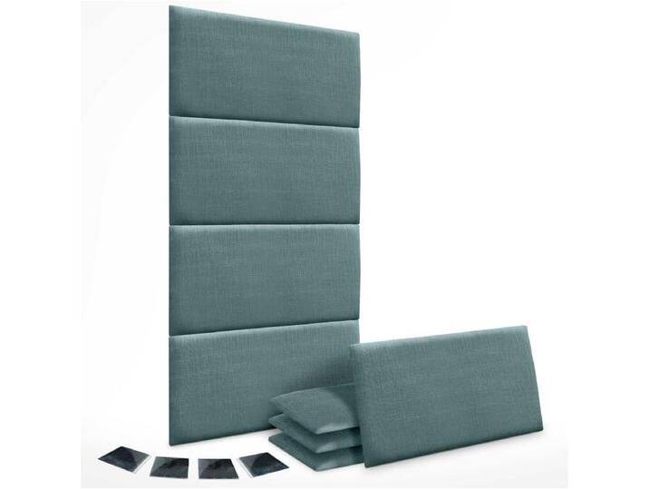 DHOME Set mit 8 gepolsterten Leinenpaneelen – Selbstklebende Wandpaneele, Akustikabsorber, Stoßschutz, Kopfteil (Türkis, 60x40cm, x8) von Kauf-Unique Marketplace