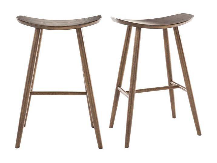Design-Barhocker Walnuss H72 cm (2er-Set) DEMORY von Kauf-Unique Marketplace