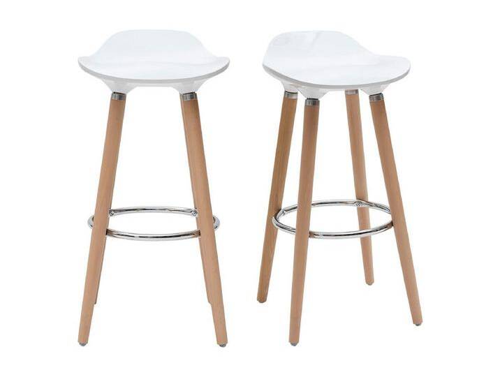 Design-Barhocker Weiß skandinavisch 2er-Set GILDA Design-Barhocker Weiß skandinavisch 2er-Set GILDA von Kauf-Unique Marketplace