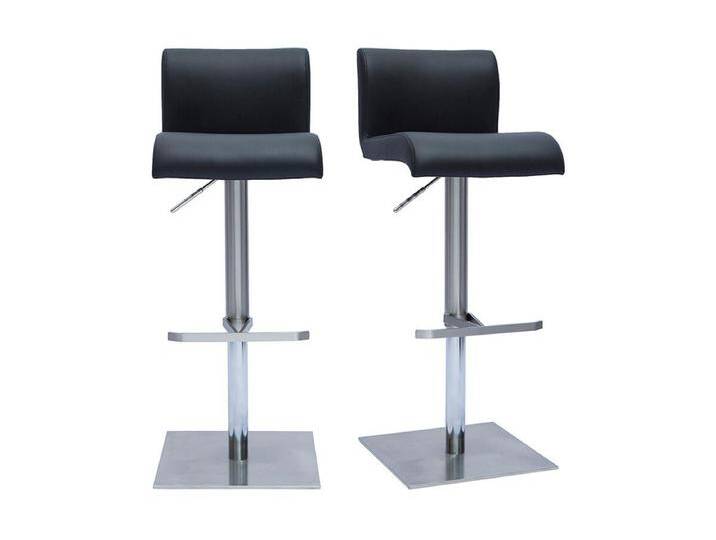 Design-Barhocker höhenverstellbar schwarz gebürsteter Edelstahl (2er-Set) SHEINA von Kauf-Unique Marketplace