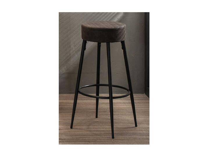 Design Barhocker in Dunkelgrau und Schwarz rund (2er Set) von Kauf-Unique Marketplace