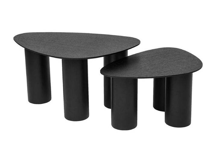 Design-Beistelltische aus schwarzem Holz (2er-Set) FOLEEN von Kauf-Unique Marketplace