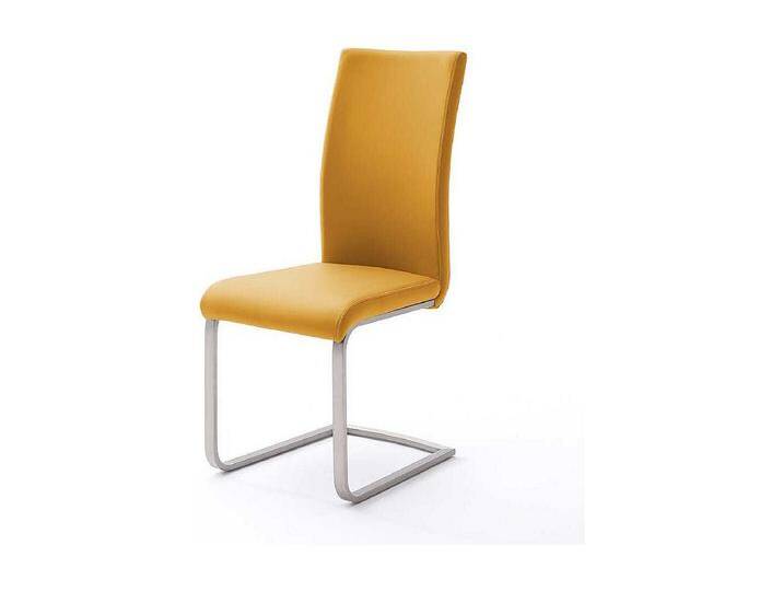 Design Freischwinger in Kunstleder Gelb Edelstahl (4er Set) von Kauf-Unique Marketplace