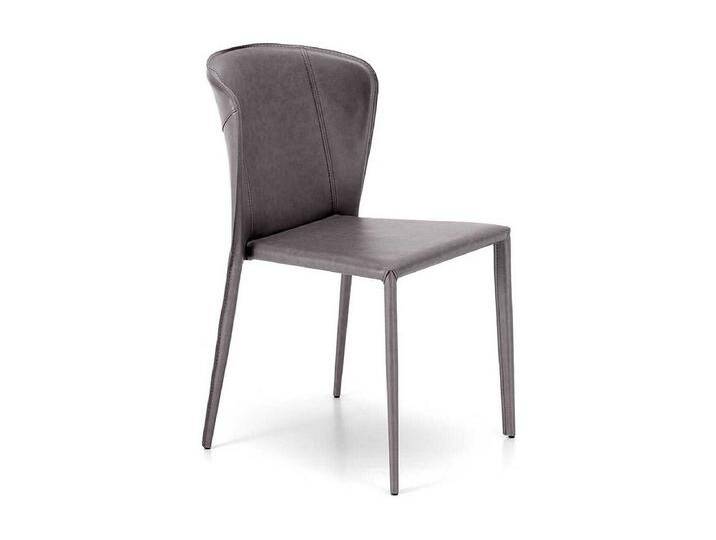 Design Polsterstühle in Dunkelgrau Kunstleder vier Stuhlbeinen (2er Set) von Kauf-Unique Marketplace