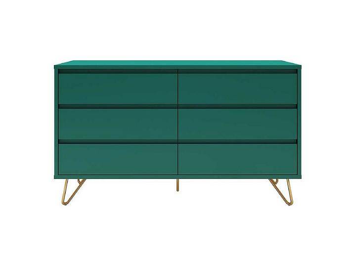 Design Sideboard in Grün und Goldfarben Vierfußgestell aus Metall von Kauf-Unique Marketplace