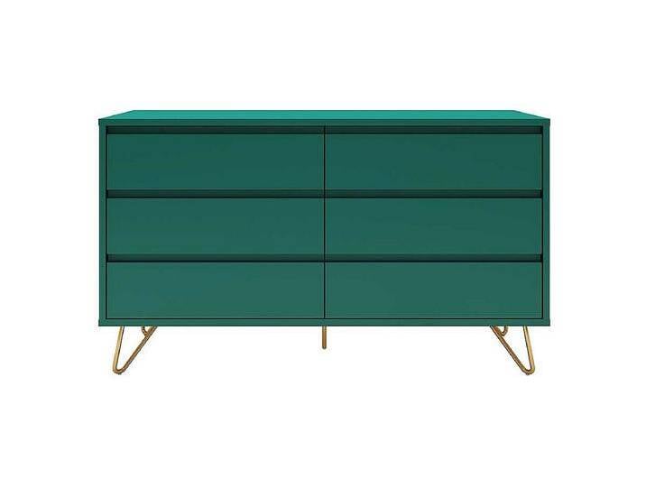 Design Sideboard in Grün und Goldfarben Vierfußgestell aus Metall von Kauf-Unique Marketplace