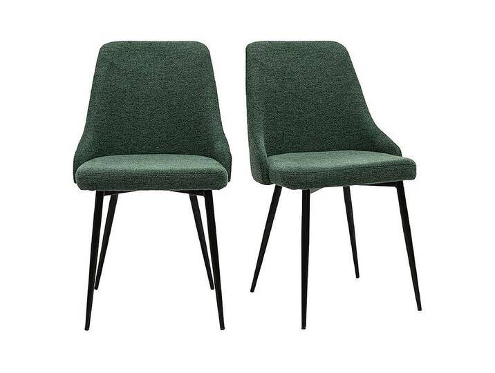 Design-Stühle aus dunkelgrünem strukturiertem Samteffektgewebe und schwarzem Metall (2er-Set) CULT von Kauf-Unique Marketplace