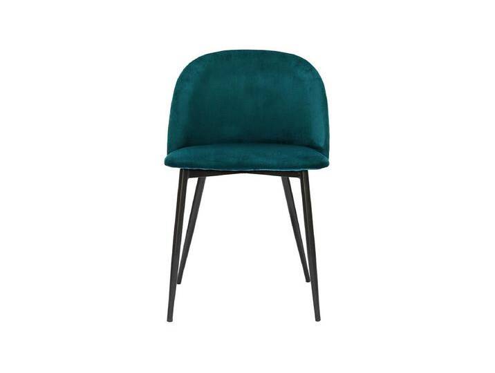 Design-Stühle aus petrolblauem Samtstoff und schwarzem Metall (2er-Set) CELESTE von Kauf-Unique Marketplace