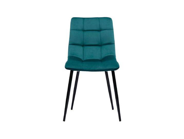 Design-Stühle aus petrolfarbenem Samtstoff und schwarzem Metall (2er-Set) MAXWELL von Kauf-Unique Marketplace