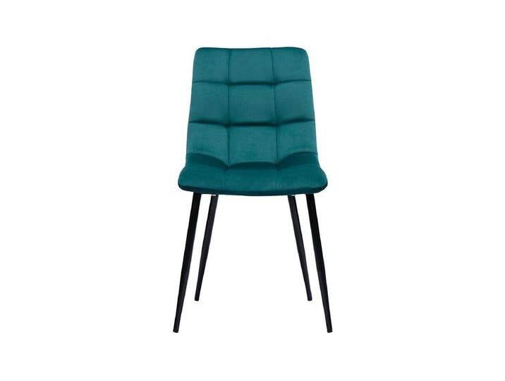 Design-Stühle aus petrolfarbenem Samtstoff und schwarzem Metall (2er-Set) MAXWELL von Kauf-Unique Marketplace