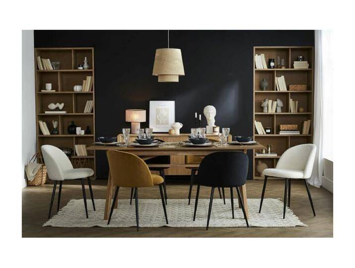 Design-Stühle aus schwarzem Samt und schwarzem Metall (2er-Set) CELESTE von Kauf-Unique Marketplace