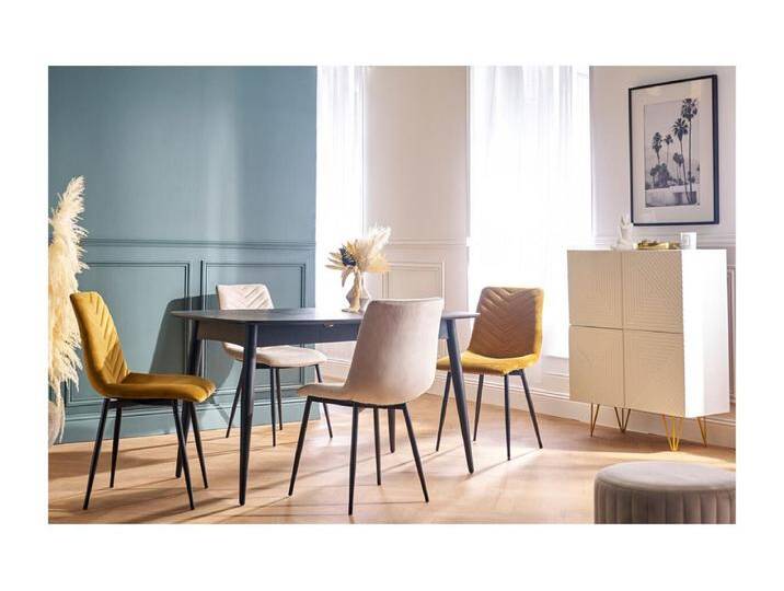 Design-Stühle aus taupefarbenem Samtstoff und schwarzem Metall (2er-Set) PUMPKIN von Kauf-Unique Marketplace