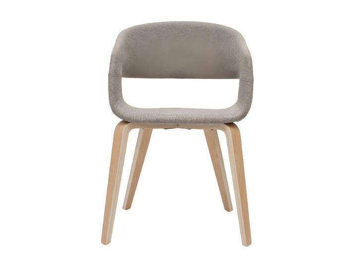 Design-Stühle aus taupefarbenem Stoff mit hellen Holzbeinen (2er-Set) SLAM von Kauf-Unique Marketplace