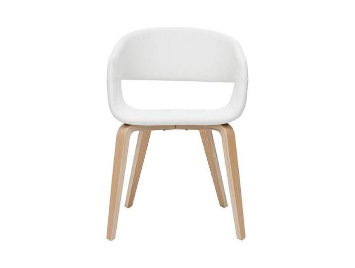 Design-Stühle aus weißem Polyurethan mit hellen Holzbeinen (2er-Set) SLAM von Kauf-Unique Marketplace