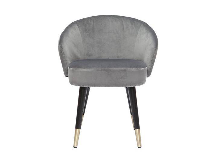 Design-Stühle mit grauem Samt und schwarz-vergoldeten Metallbeinen (2er-Set) BRIZO von Kauf-Unique Marketplace