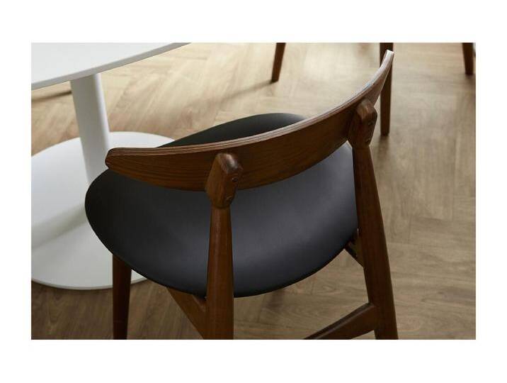 Design-Stuhl aus Nussbaum und schwarzem PU 2er-Set WALFORD von Kauf-Unique Marketplace