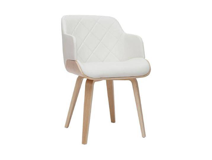 Design-Stuhl weiß und helles Holz LUCIEN von Kauf-Unique Marketplace