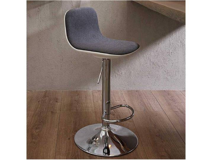 Designbarhocker in Dunkelgrau Webstoff Lehne (2er Set) von Kauf-Unique Marketplace