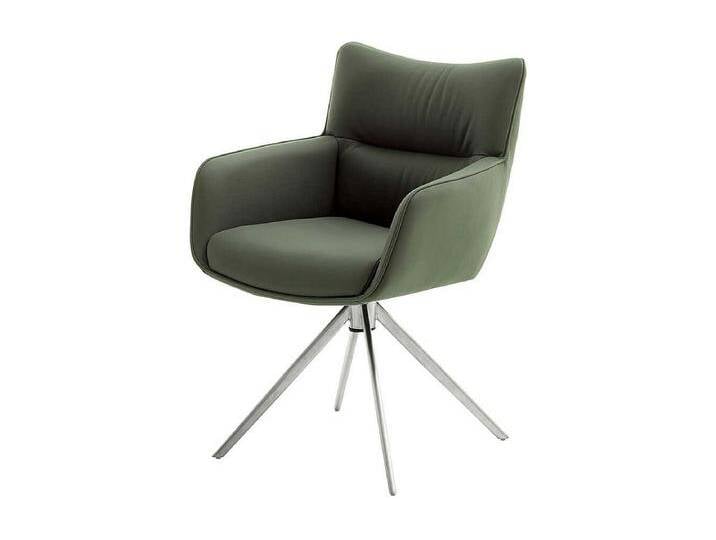 Designer Armlehnstühle aus Echtleder Edelstahl (2er Set) von Kauf-Unique Marketplace