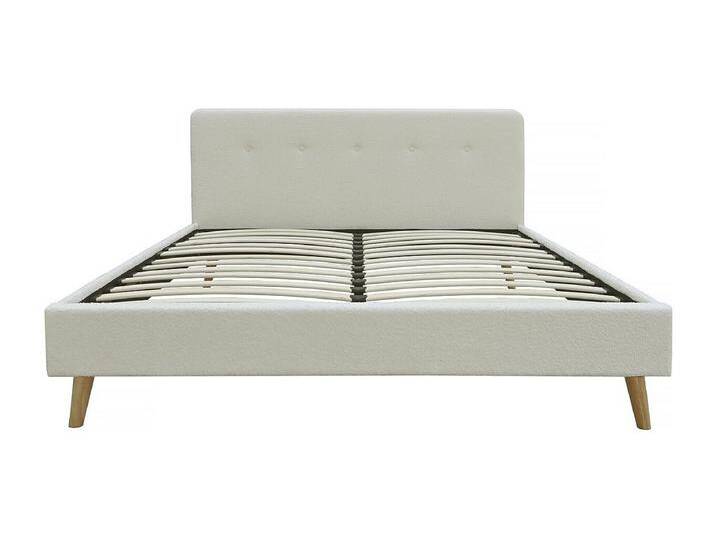 Doppelbett aus Bouclé-Stoff Nemo 160 x 200 cm - Creme von Kauf-Unique Marketplace