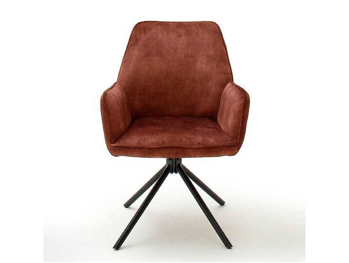 Drehbare Armlehnenstühle in Rostfarben Metallgestell schwarz (2er Set) von Kauf-Unique Marketplace