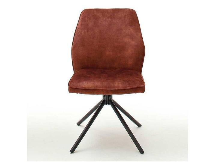 Drehbare Polsterstühle in Rostfarben Velours Metallgestell (2er Set) von Kauf-Unique Marketplace