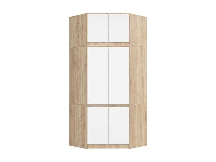 Eckkleiderschrank Sonoma Eiche 100 cm 6 Türen Front Weiß B100xH235xT50 cm von Kauf-Unique Marketplace
