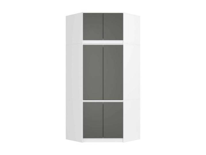 Eckkleiderschrank Weiß 100 cm 6 Türen Front Graphitgrau B100xH235xT50 cm von Kauf-Unique Marketplace