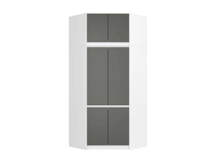 Eckkleiderschrank Weiß 100 cm 6 Türen Front Graphitgrau B100xH235xT50 cm Eckkleiderschrank Weiß 100 cm 6 Türen Front Graphitgrau B100xH235xT50 cm von Kauf-Unique Marketplace