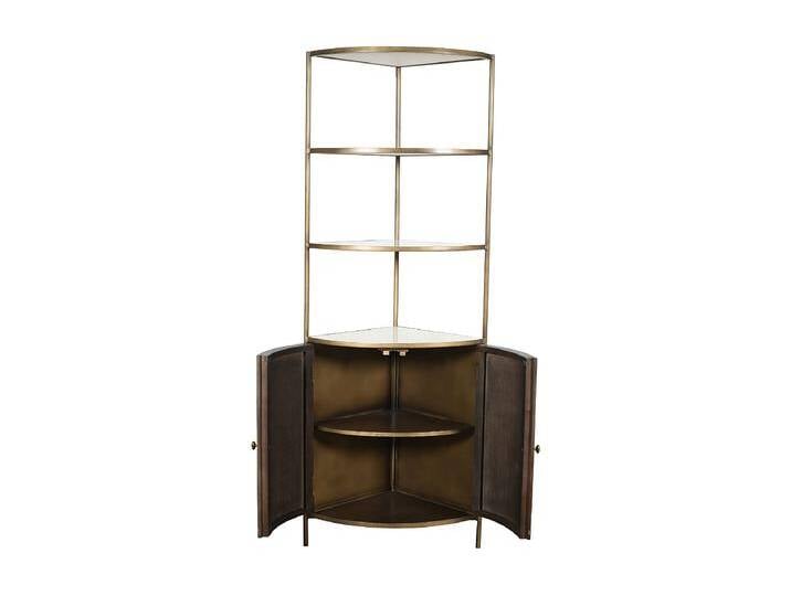 Eckregal aus Massivholz und Marmor BUREN von Kauf-Unique Marketplace