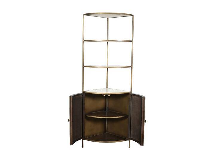 Eckregal aus Massivholz und Marmor BUREN von Kauf-Unique Marketplace