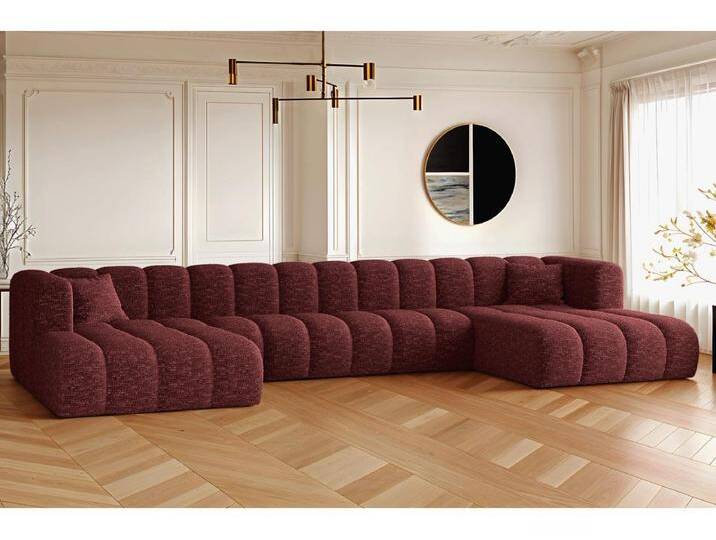 Ecksofa, U-form Sofa Grand U XL modular stoff Haga Rotwein von Kauf-Unique Marketplace
