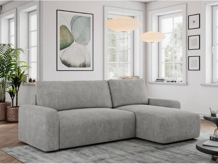 Ecksofa ARGOS - mit Schlaffunktion, Sofa mit armlehnen, Bettkasten, 3-Sitzer Sofa - Hellgrau Stukture von Kauf-Unique Marketplace