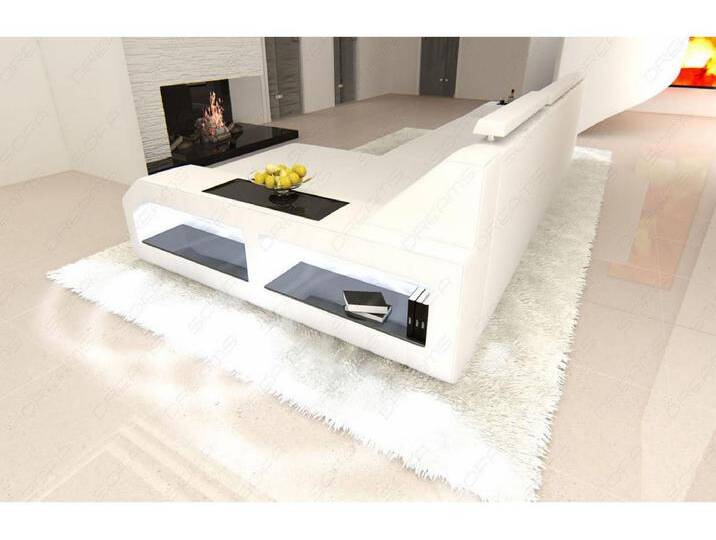 Ecksofa Arezzo Leder Kunstleder Weiß Rechts von Kauf-Unique Marketplace