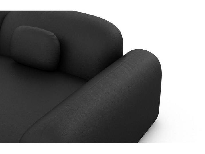 Ecksofa Barcelona L Kurz mit Zierkissen Kunstleder Schwarz Rechts von Kauf-Unique Marketplace